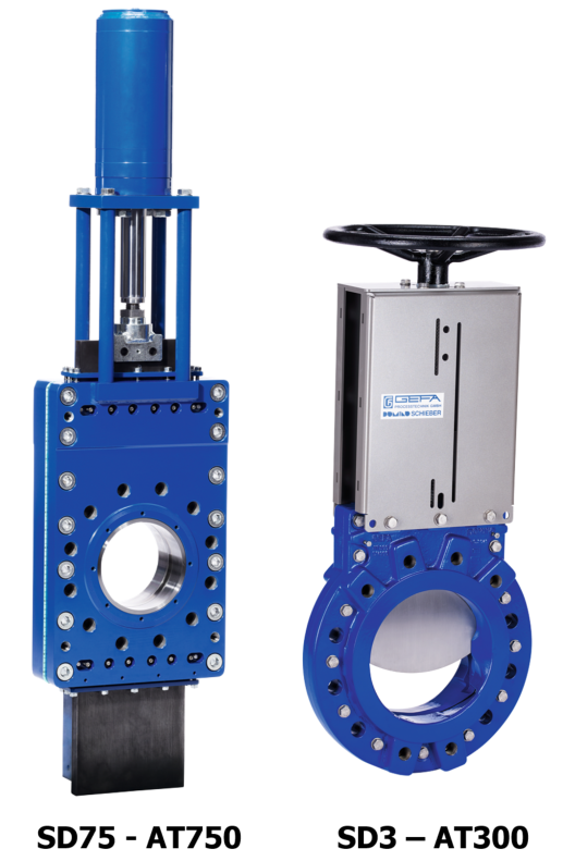 GEFA high-pressure knife gate valves